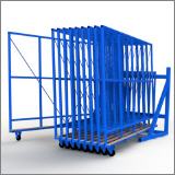 FGL swing storage system for iso or floating glass and caps - FGL-B-5000 E70-10 - FGL Buchlager-System für Einzelgläser, Kisten und Caps,   www.lager-und-transporttechnik.info