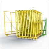 FGL swing storage system for iso or floating glass and caps - FGL-B-5000 E70-13 - FGL Buchlager-System für Einzelgläser, Kisten und Caps,   www.lager-und-transporttechnik.info