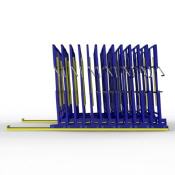 FGL QLG- V-5000 CK-13-180, FGL side shift drawer compact glass storage systeme, FGL Clasificadores para vidrio automático y manual, FGL Querlager Verschiebelager für Einzelgläser , Kisten und Caps, www.lager-und-transporttechnik.info