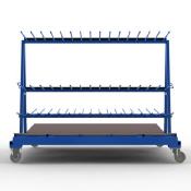 FGL-RW-15 A, Chariot double pour le transport et le stockage de profilés verticaux, carro doble para transporte y almacenamiento de los perfiles verticales, FGL Fächerwagen für Rahmenprofile, Rahmenwagen, www.lager-und-transporttechnik.info