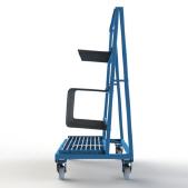 FGL-RW148-12N, Chariot pour le transport et le stockage de profilés verticaux et des vitres, panneaux, etc. , Carro para transporte y almacenamiento de los perfiles verticales y marco de vetana ,FGL Shelf cart forTransport and interim storage of frames and sashes and profiles, FGL Fächerwagen für Rahmenprofile, Rahmenwagen, www.lager-und-transporttechnik.info