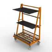 FGL-Sfw-5010-H , FGL chariot porte penneaux et verre, carro para el transporte y el almacenaje de vidrios y paneles en las líneas de ensamblaje, FGL Scheibensortierwagen, FGL Isolierglaswagen , FGL glass sorted trolley, www.lager-und-transporttechnik.info