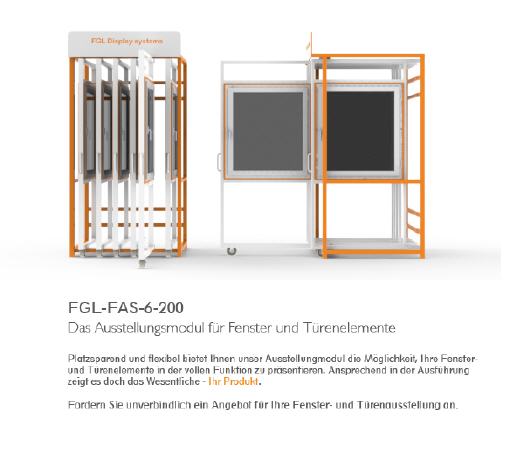 FGL FAS-6-200 , Ausstellungssystem f�r Fenster und T�renelemente, FGL exihibitionssystem for windows and Dorrs,  Fair display for windows and doors, www.lager-und-transporttechnik.info