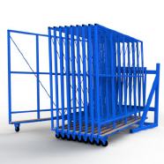 FGL swing storage system for iso or floating glass and caps - FGL-B-5000 E70-10 - FGL Buchlager-System für Einzelgläser, Kisten und Caps, www.lager-und-transporttechnik.info