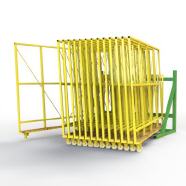 FGL swing storage system for iso or floating glass and caps - FGL-B-5000 E70-13 - FGL Buchlager-System für Einzelgläser, Kisten und Caps, www.lager-und-transporttechnik.info