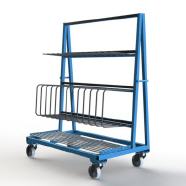 FGL-RW148-12N, Chariot pour le transport et le stockage de profil�s verticaux et des vitres, panneaux, etc. , Carro para transporte y almacenamiento de los perfiles verticales y marco de vetana ,FGL Shelf cart forTransport and interim storage of frames and sashes and profiles, FGL F�cherwagen f�r Rahmenprofile, Rahmenwagen, www.lager-und-transporttechnik.info