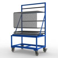 FGL-SBW-5010-H , FGL chariot porte penneaux et verre, carro para el transporte y el almacenaje de vidrios y paneles en las l�neas de ensamblaje, FGL Scheibensortierwagen, FGL Isolierglaswagen ,  FGL glass sorted trolley, www.lager-und-transporttechnik.info