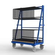 FGL-SBW-5010-H , FGL chariot porte penneaux et verre, carro para el transporte y el almacenaje de vidrios y paneles en las l�neas de ensamblaje, FGL Scheibensortierwagen, FGL Isolierglaswagen ,  FGL glass sorted trolley, www.lager-und-transporttechnik.info