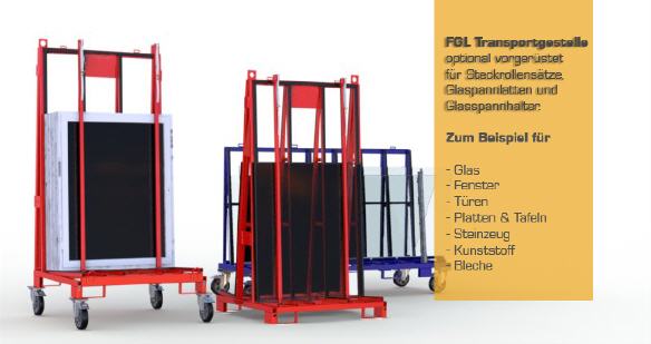 FGL, Gestelle f�r den Glas,  Fenster, T�ren-Transport, chevalet de manutention transport,bastidor transporte para los ventanas, transport racks for glass and windows , Glas Fenster T�ren Transportgestelle - www.lager-und-Transporttechnik.info