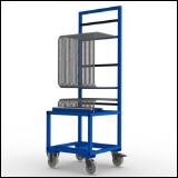 FGL-SBW-2510-H , FGL chariot porte penneaux et verre, carro para el transporte y el almacenaje de vidrios y paneles en las líneas de ensamblaje, FGL Scheibensortierwagen, FGL Isolierglaswagen , FGL glass sorted trolley,  www.lager-und-transporttechnik.info