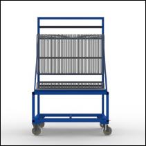 FGL-SBW-5010-H , FGL chariot porte penneaux et verre, carro para el transporte y el almacenaje de vidrios y paneles en las lneas de ensamblaje, FGL Scheibensortierwagen, FGL Isolierglaswagen ,  FGL glass sorted trolley, www.lager-und-transporttechnik.info