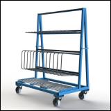 FGL-RW148-12N, Chariot pour le transport et le stockage de profils verticaux et des vitres, panneaux, etc. , Carro para transporte y almacenamiento de los perfiles verticales y marco de vetana ,FGL Shelf cart forTransport and interim storage of frames and sashes and profiles, FGL Fcherwagen fr Rahmenprofile, Rahmenwagen, www.lager-und-transporttechnik.info